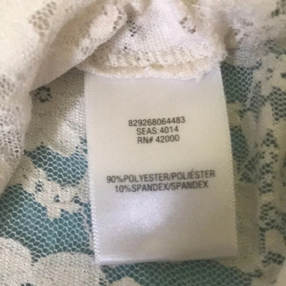 BONGO lace sheer top “Rebel American Made” motorcycle short cuffed sleeve size M - Picture 6 of 8